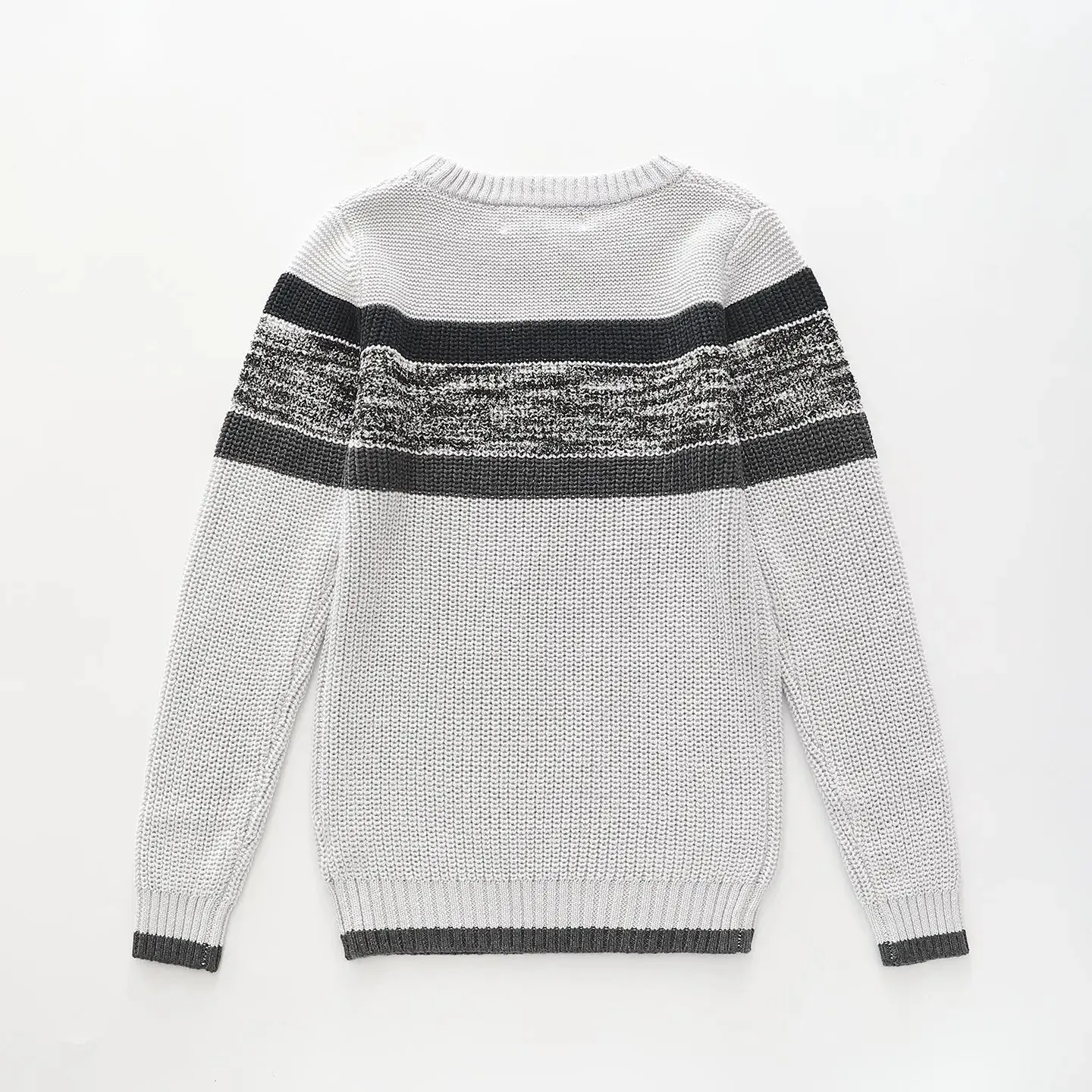 Grey and Black Waffle Knit, Older Boys Jumper