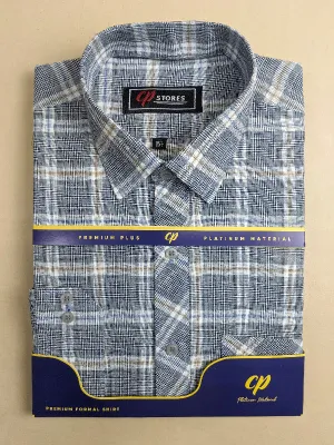 Grey Checks Formal Dress Shirt For Men MFS86
