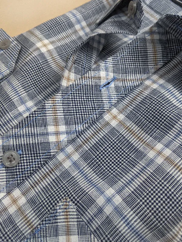 Grey Checks Formal Dress Shirt For Men MFS86
