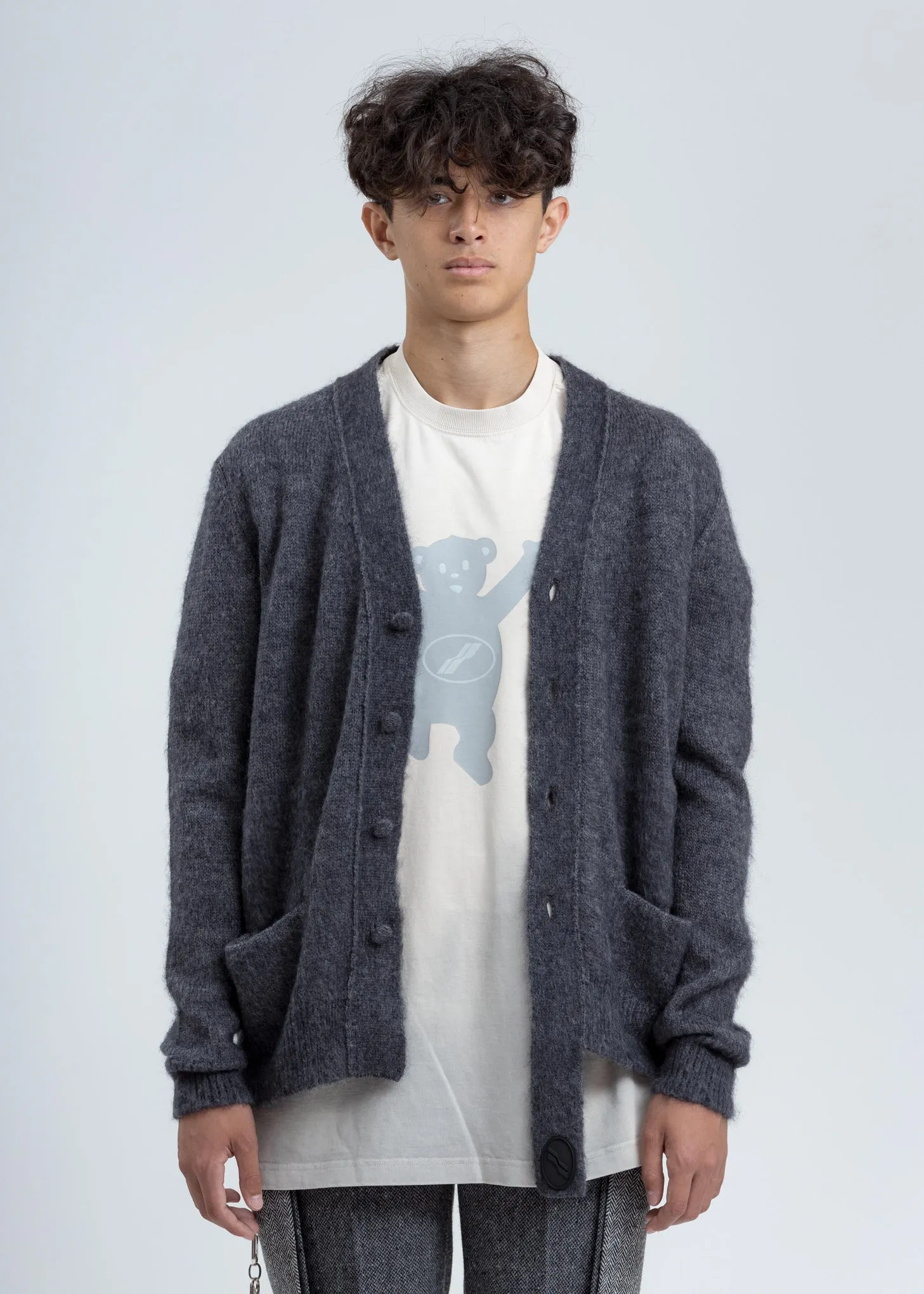Grey Mohair Cardigan