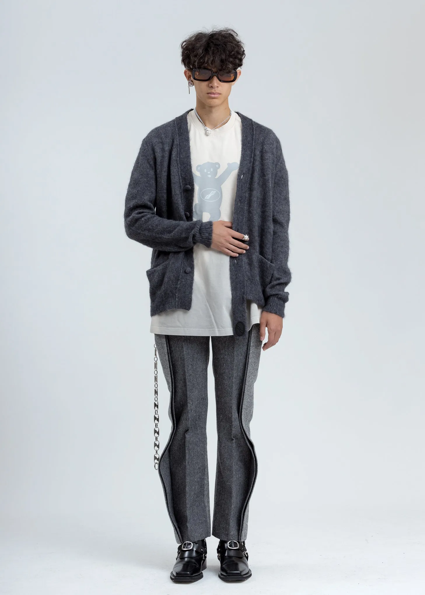 Grey Mohair Cardigan