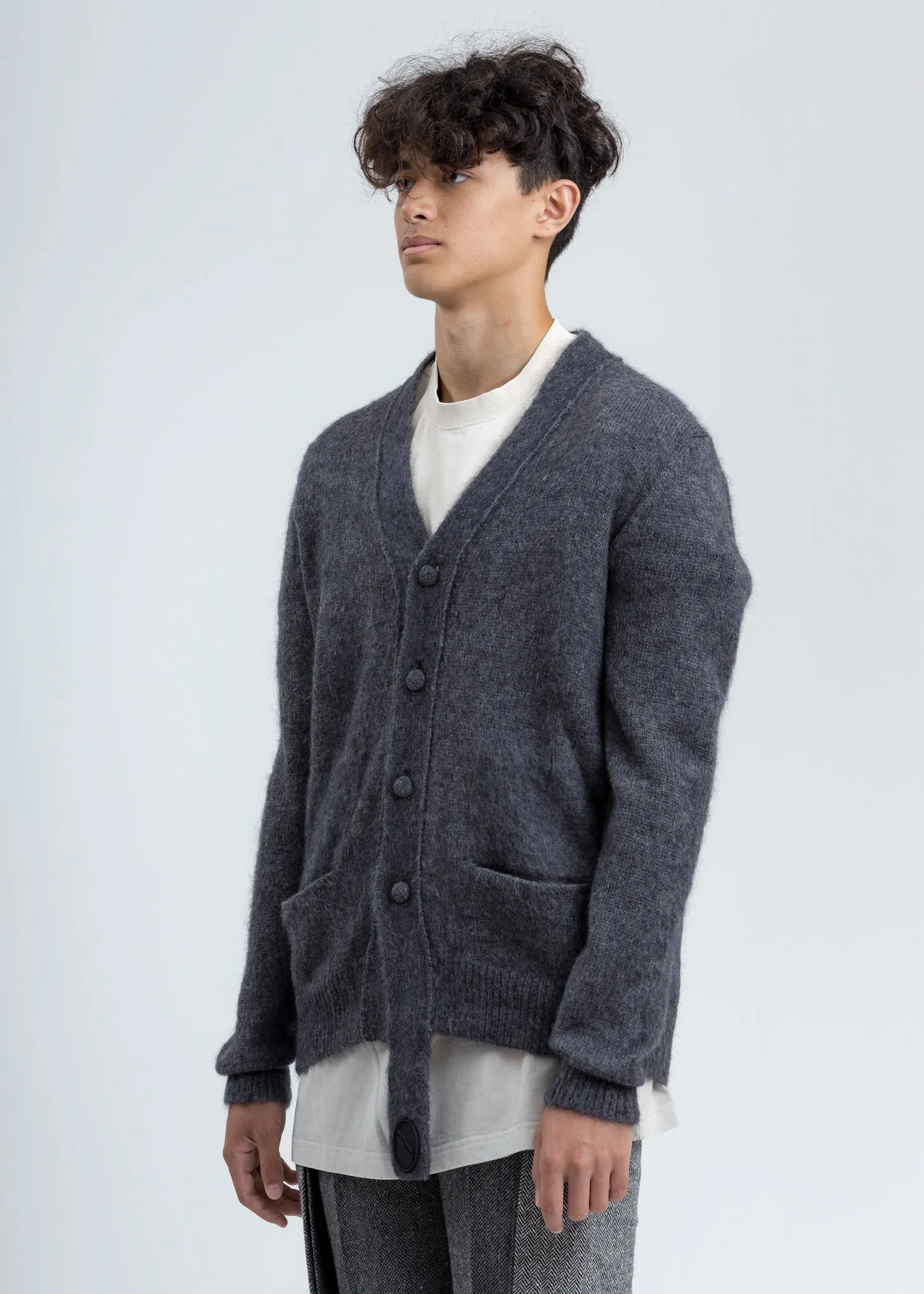 Grey Mohair Cardigan