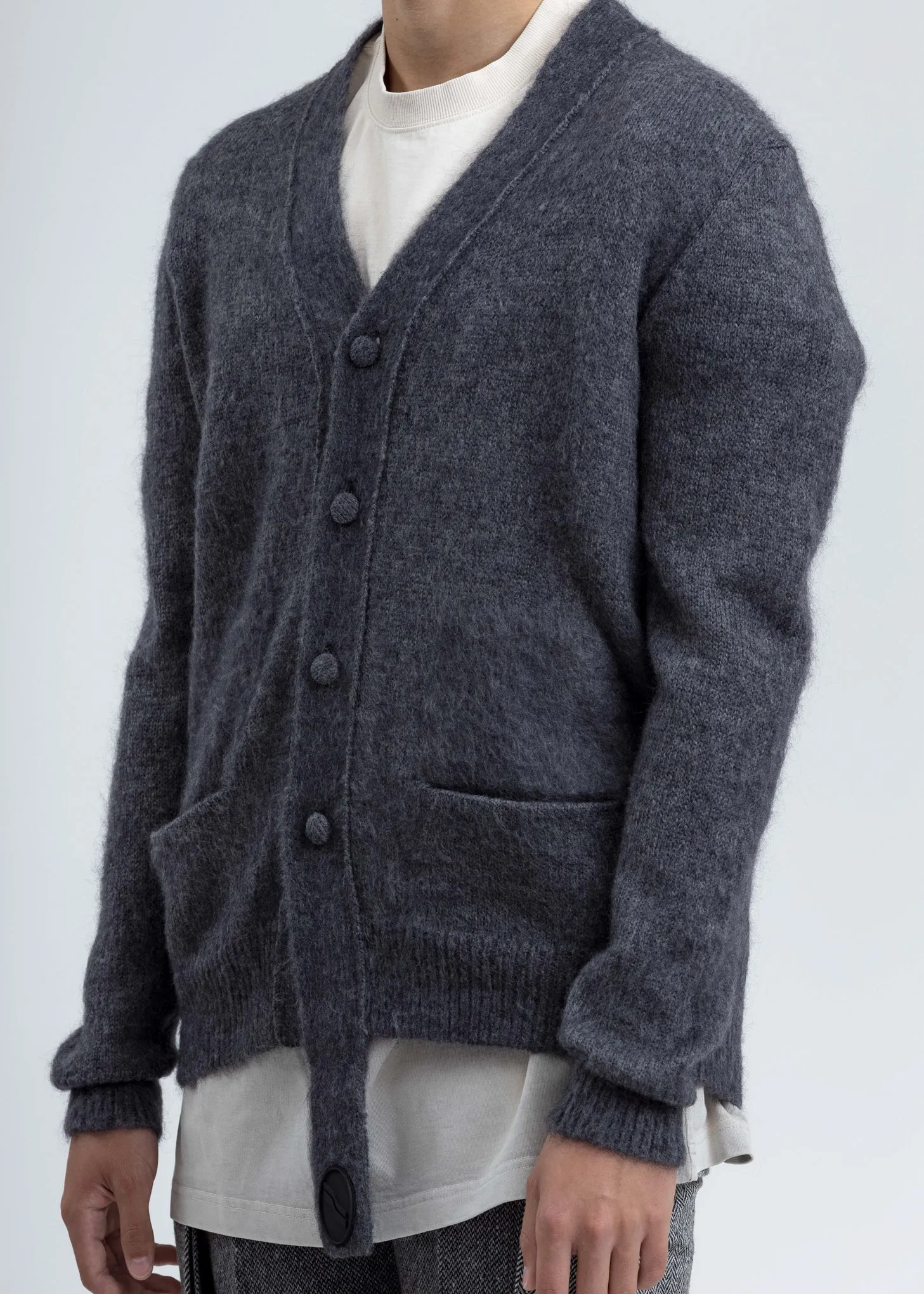 Grey Mohair Cardigan