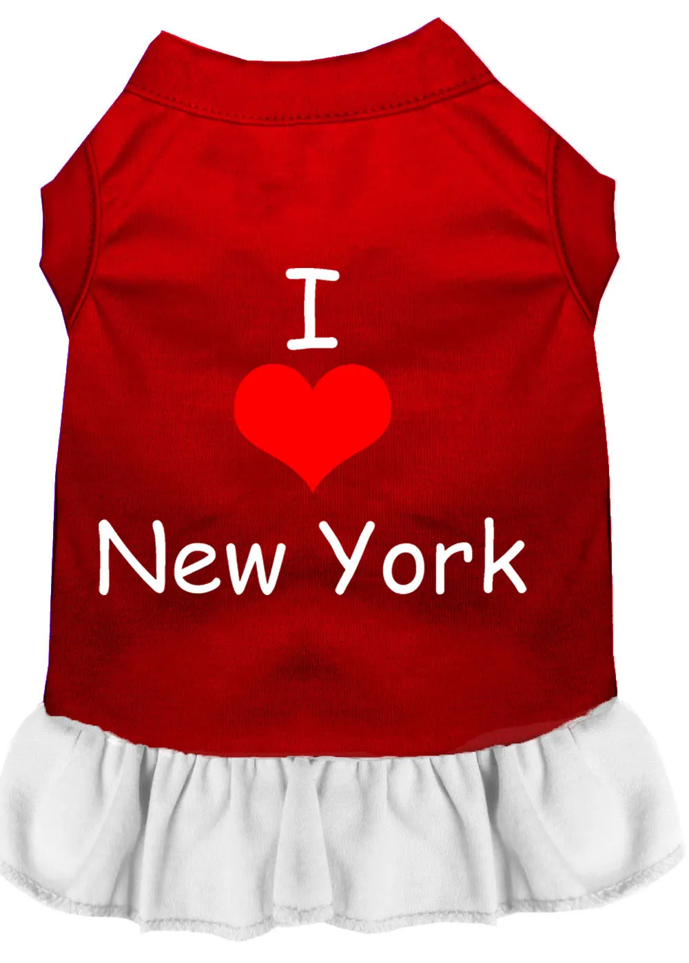 I Heart New York Screen Print Dress Red With White Xxxl