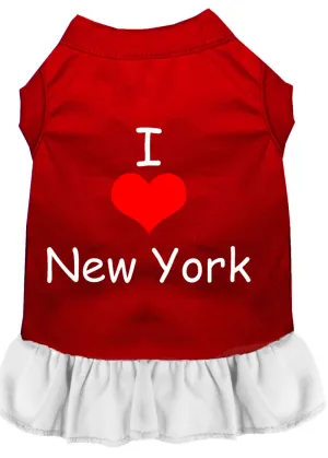 I Heart New York Screen Print Dress Red With White Xxxl