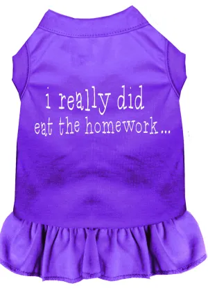 I Really Did Eat The Homework Screen Print Dress Purple Sm