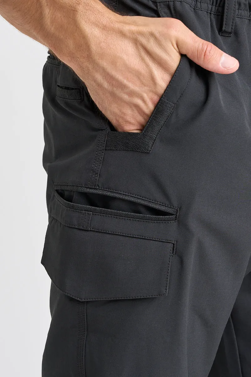 Jet-Lite Hybrid Elastic Waist Cuff Pant - Black