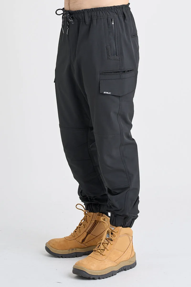 Jet-Lite Hybrid Elastic Waist Cuff Pant - Black