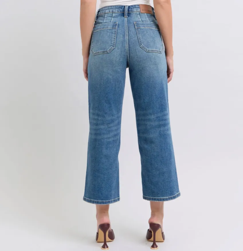 Judy Blue HW Medium Utility Pockets Crop Wide