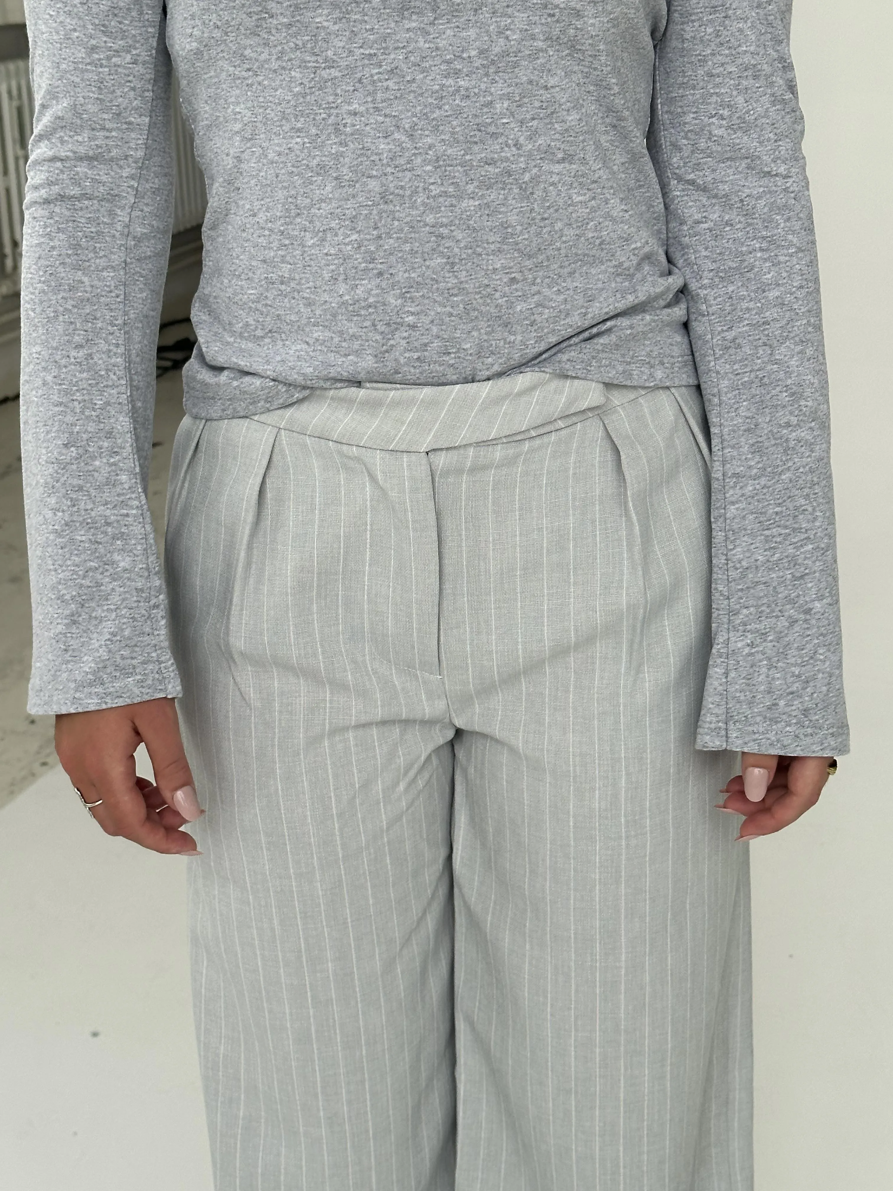 Kayle pants with stripes - Light grey