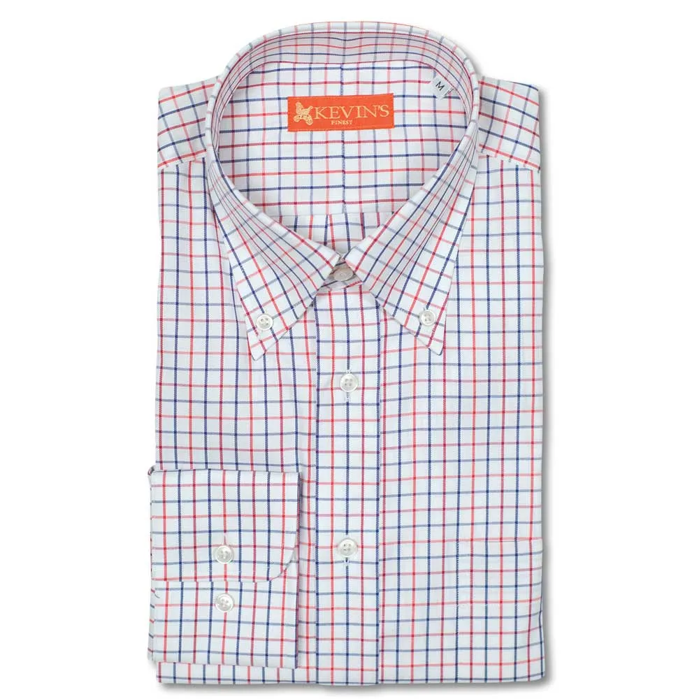 Kevin's Finest Navy Red Woven Cotton Men's Shirt