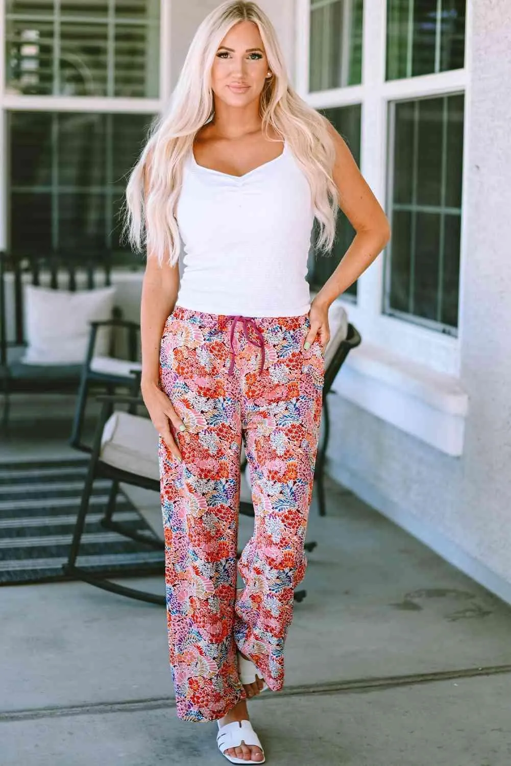 Laid-Back Look Tie Waist Straight Leg Pants