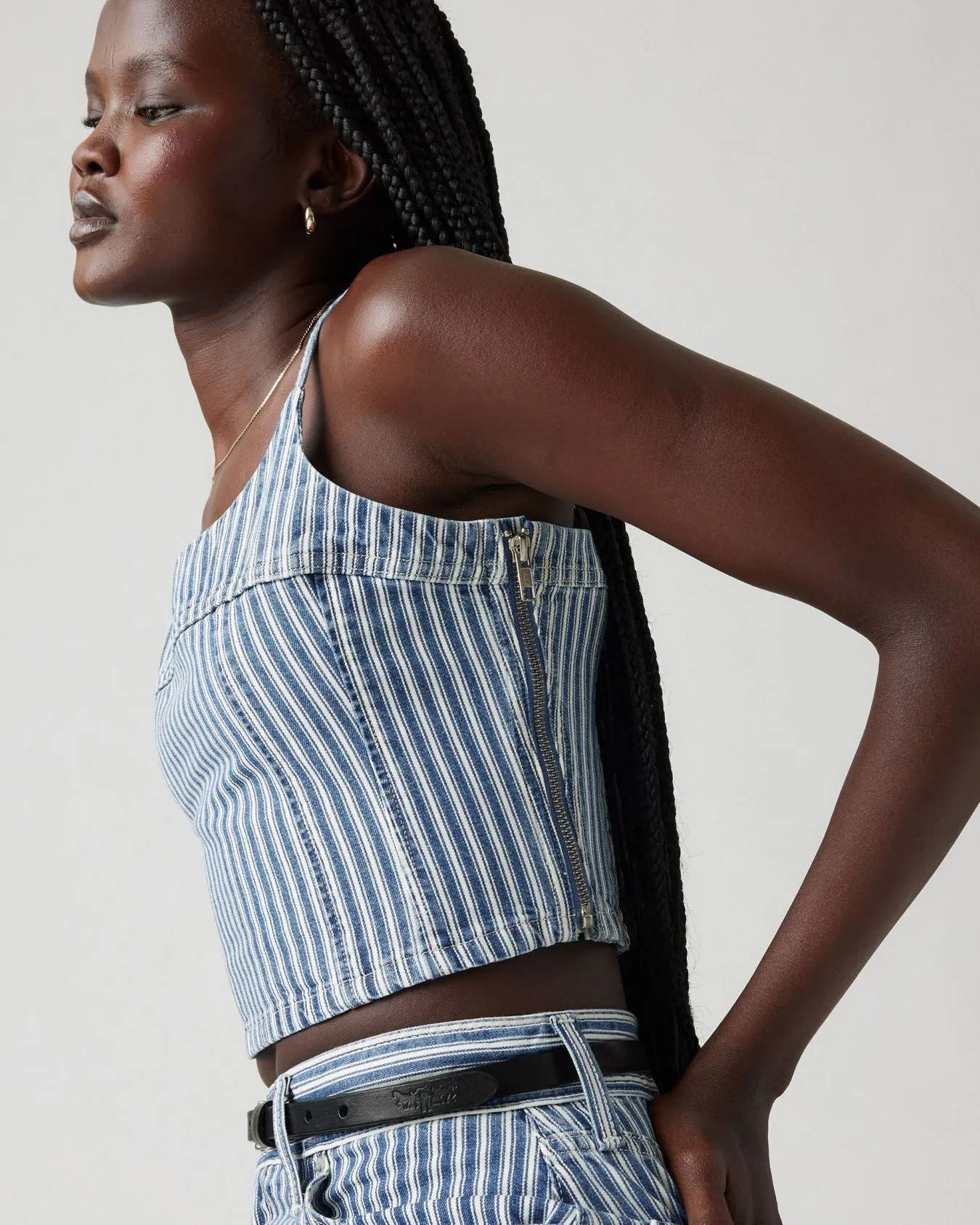 Levi's® Womens Jadine Cami Tank Top - Mischa Stripe Denim