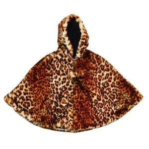 Little Girls Brown Leopard Faux Poncho 1T-6