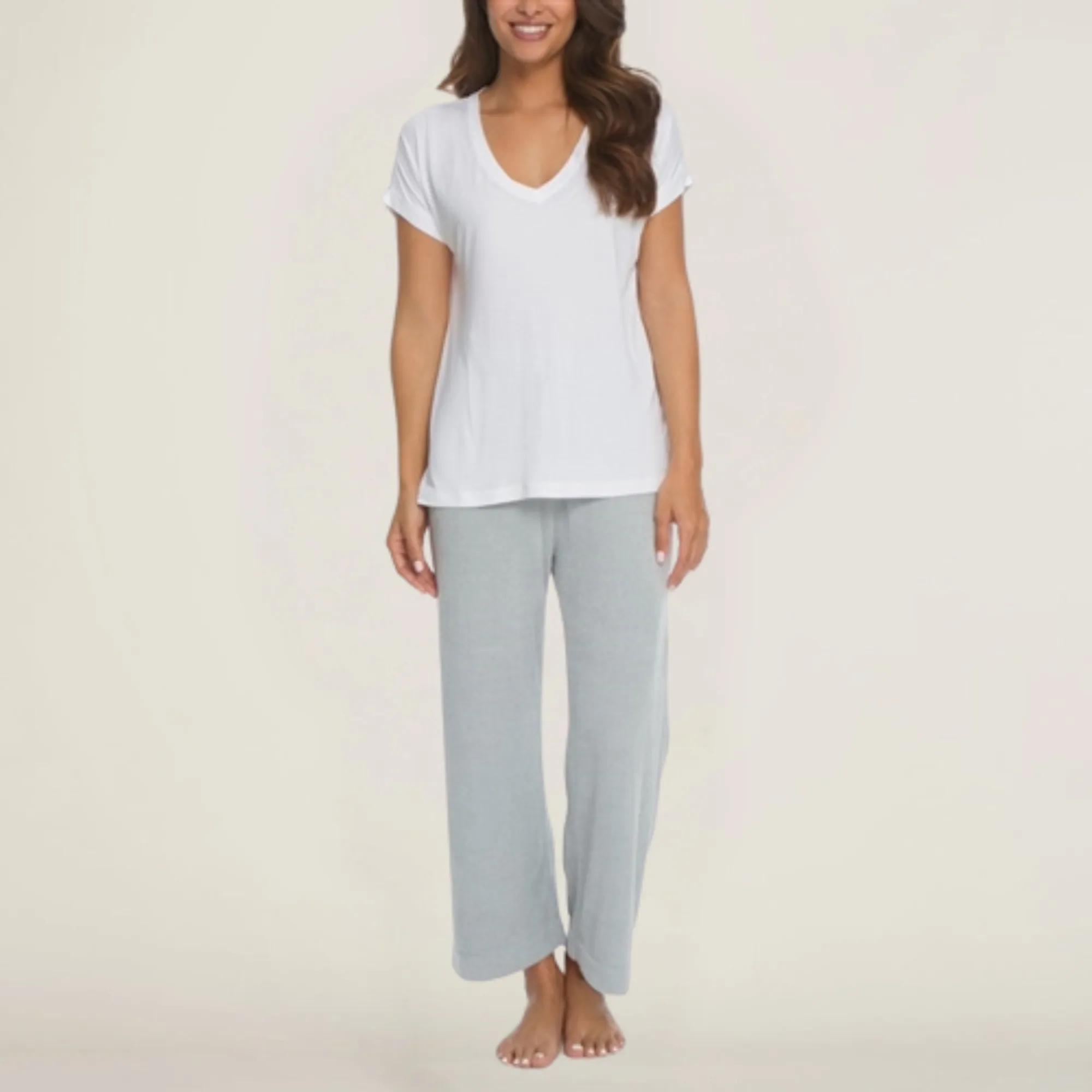 Malibu Collection Women's Modal Boxy V-Neck Tee