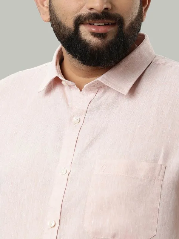 Men Solid Half Sleeve Linen Shirt