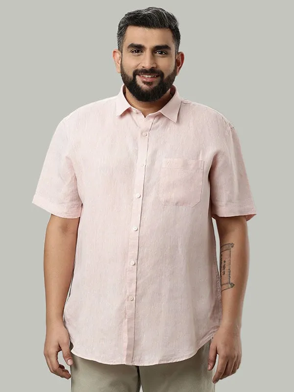 Men Solid Half Sleeve Linen Shirt