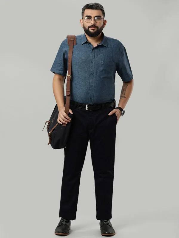 Men Solid Half Sleeve Linen Shirt