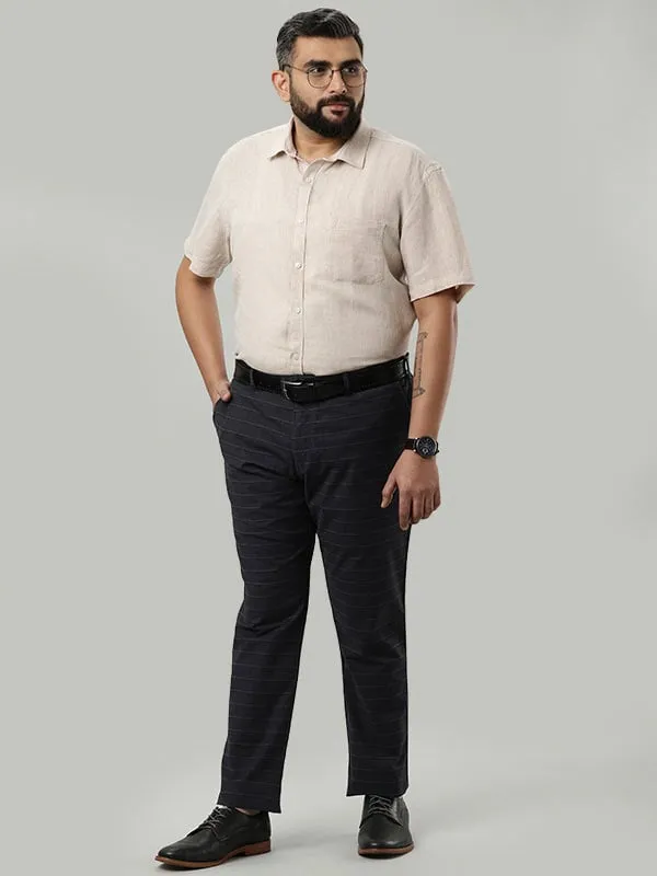 Men Solid Half Sleeve Linen Shirt