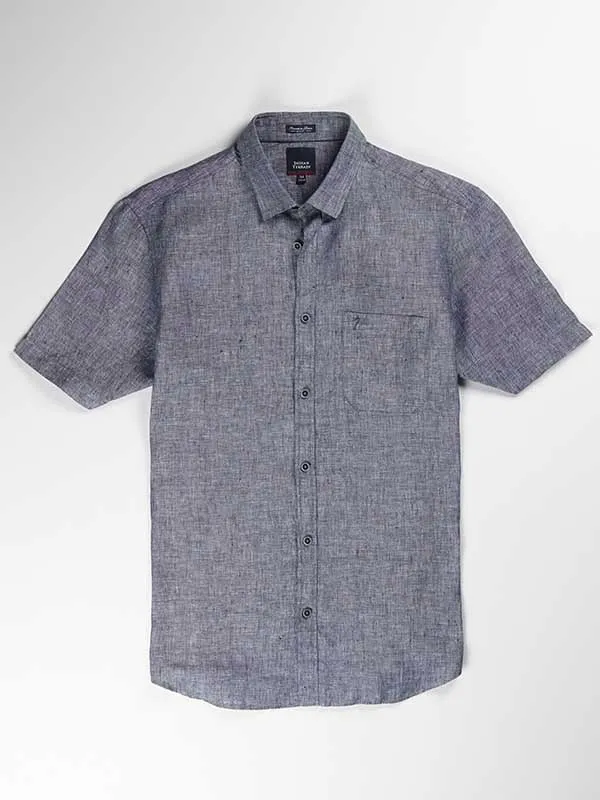 Men Solid Half Sleeve Linen Shirt