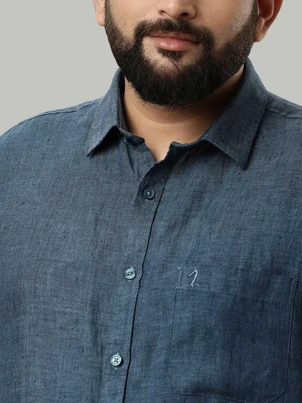 Men Solid Half Sleeve Linen Shirt