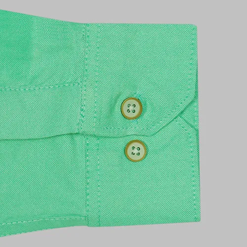 Men's 100% Cotton Plain Solid Full Sleeves Shirt (Turquoise)