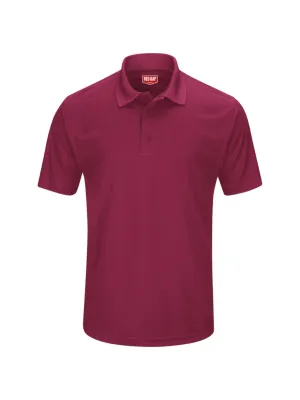 Men's Short Sleeve Performance Knit Pocketless Core Polo - SK96 - Burgundy
