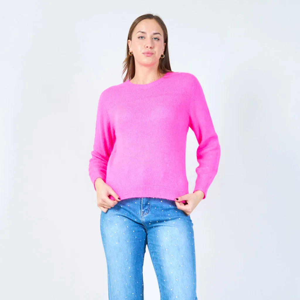 Minimalist long sleeve crewneck sweater wholesale