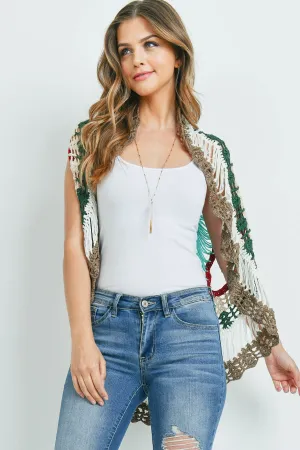 MOCHA AQUA CARDIGAN