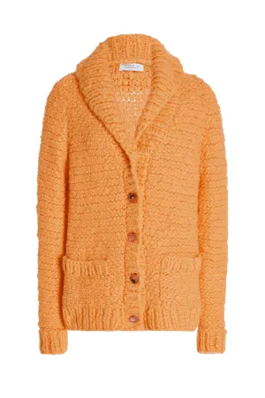 Moses Knit Cardigan in Fluorescent Orange Welfat Cashmere