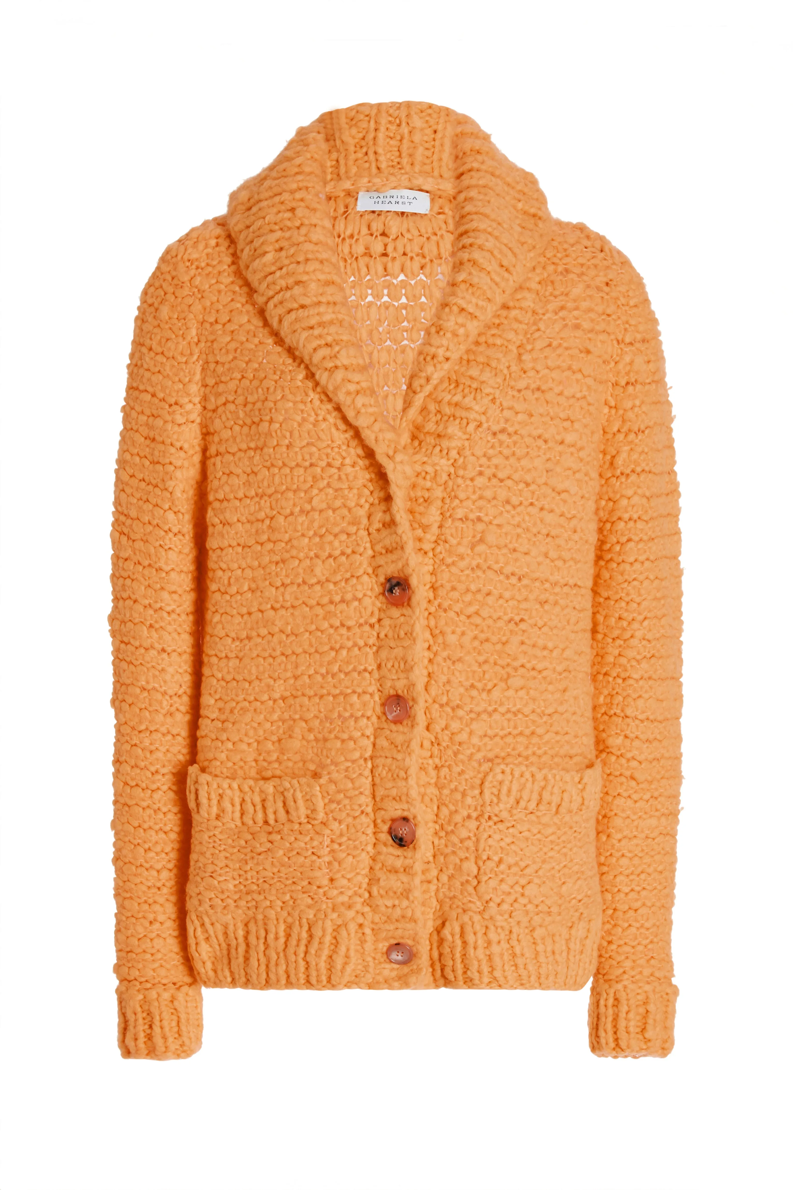 Moses Knit Cardigan in Fluorescent Orange Welfat Cashmere