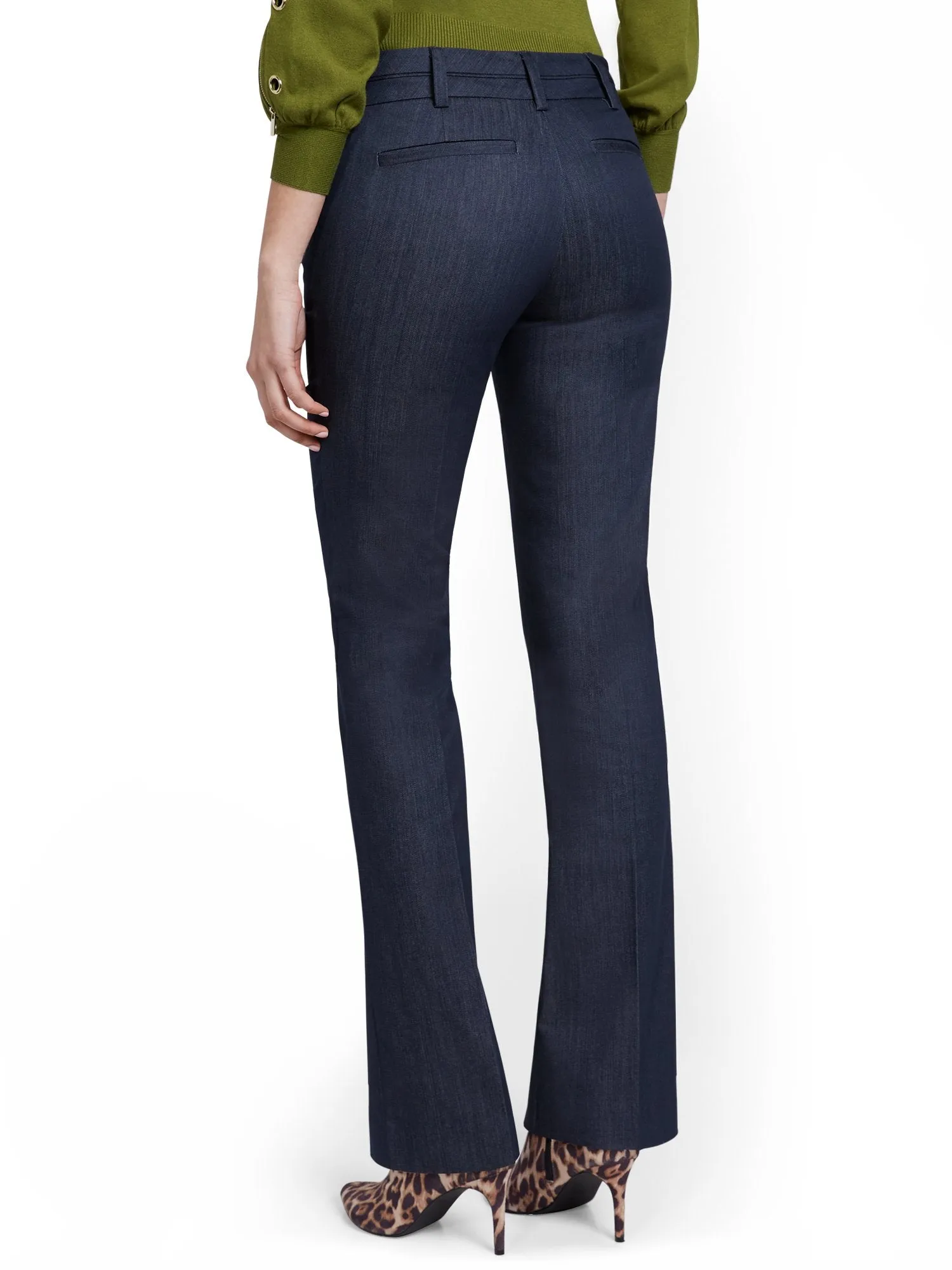 Navy Straight-Leg Pant