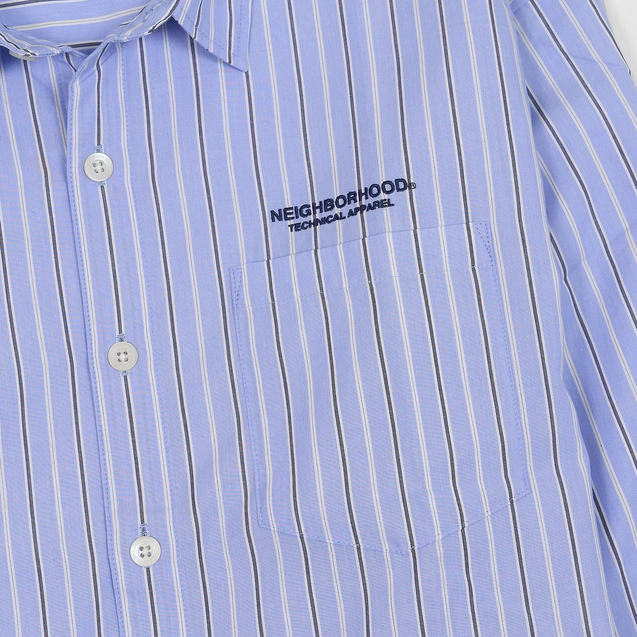 Neighborhood Embroidered Striped Long Sleeve Classic Shirt