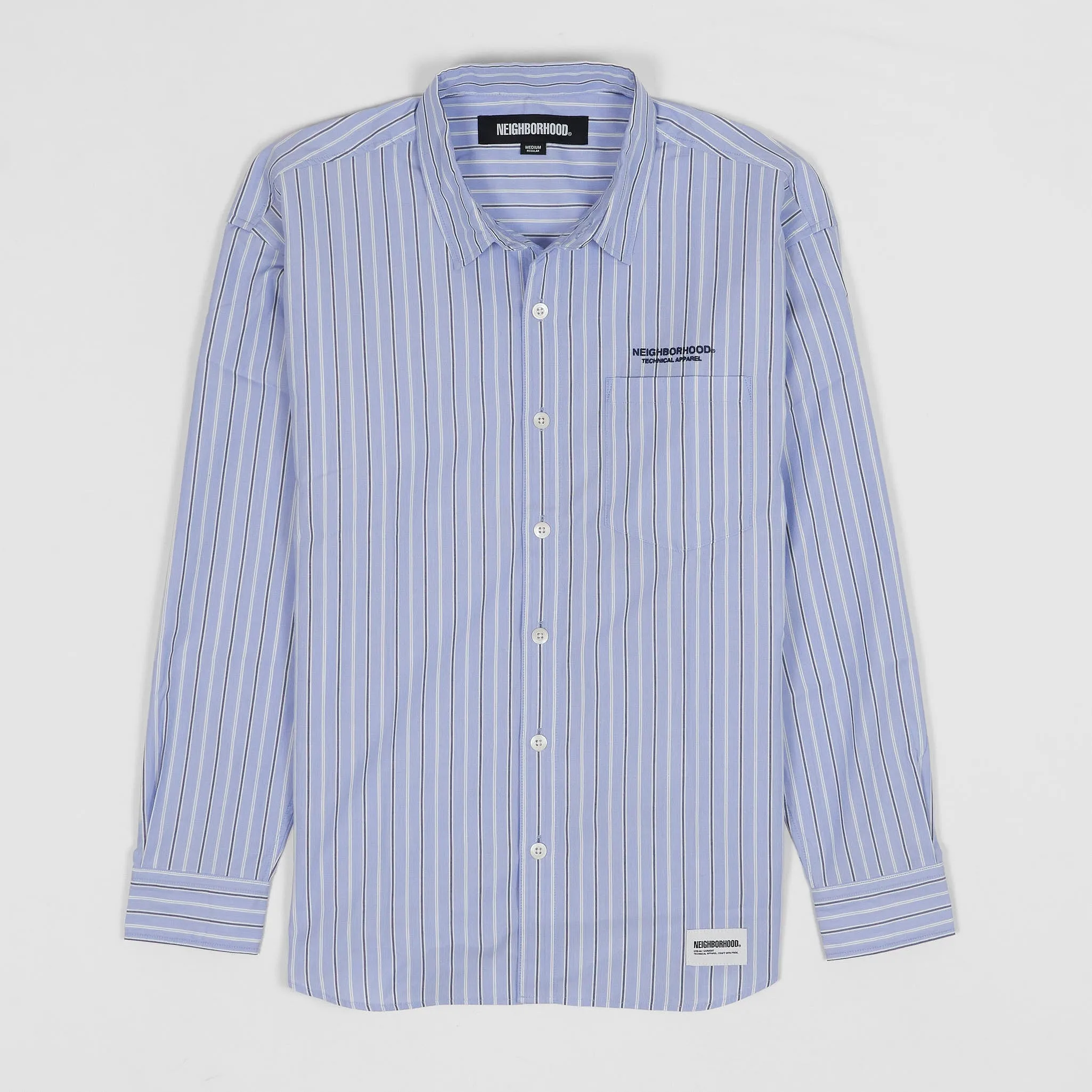 Neighborhood Embroidered Striped Long Sleeve Classic Shirt