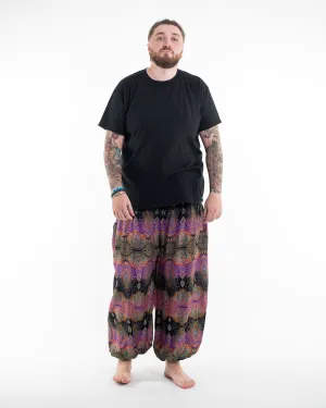 Plus Size Paisley Men's Harem Pants in Purple