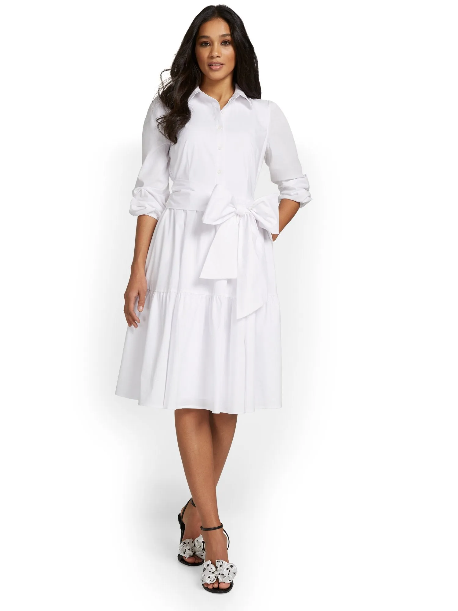 Poplin Flare Shirtdress