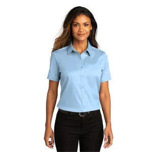 Port Authority® Women's Short Sleeve SuperPro React ™ Twill Shirt - Cloud Blue