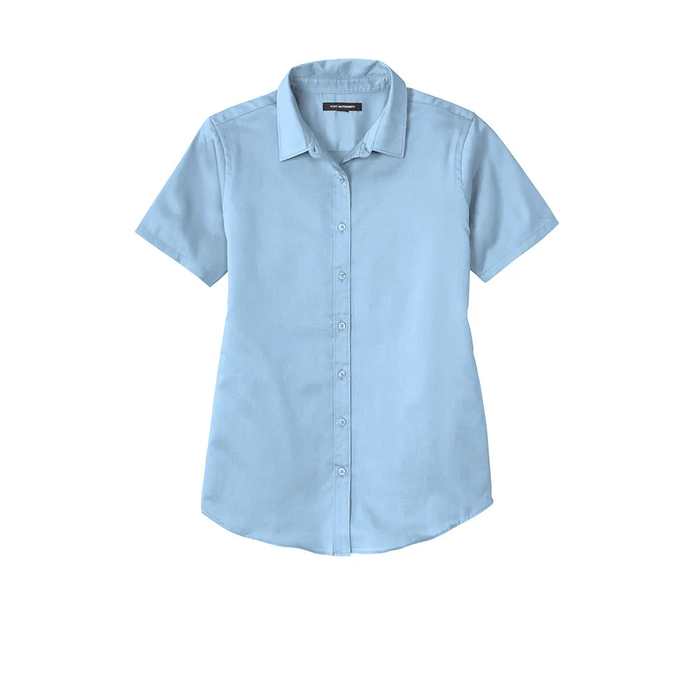 Port Authority® Women's Short Sleeve SuperPro React ™ Twill Shirt - Cloud Blue