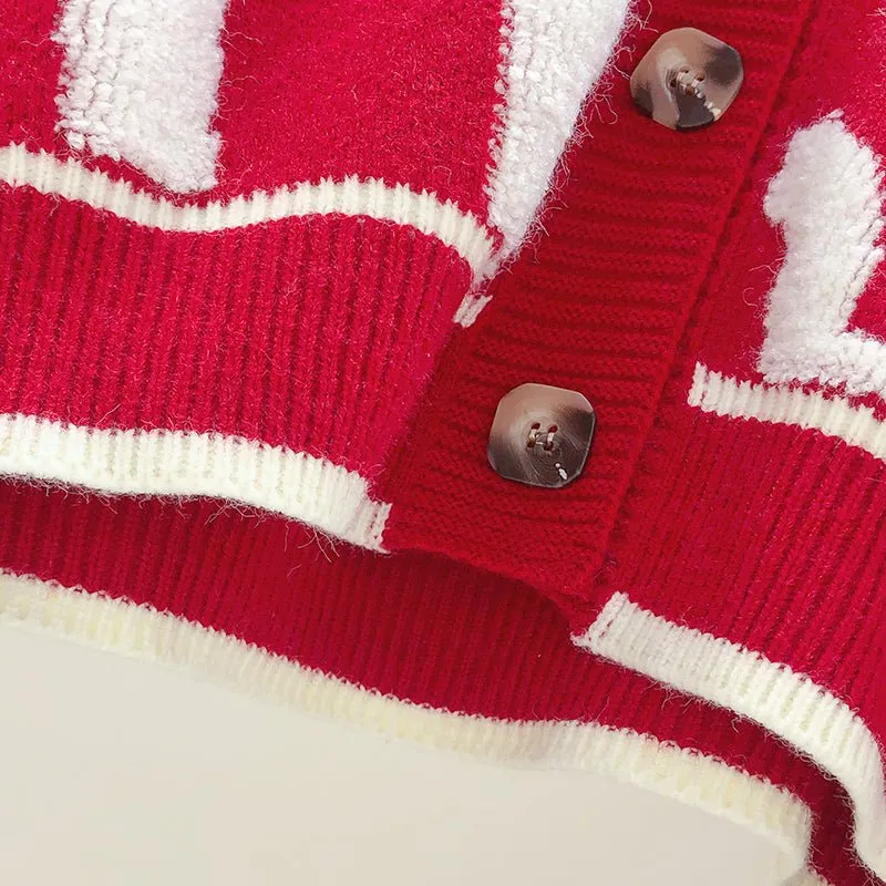 Pre Order:  Embroidered Letters Knit Cardigan
