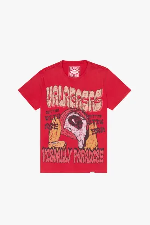 "V PARADISE" VINTAGE RED TEE