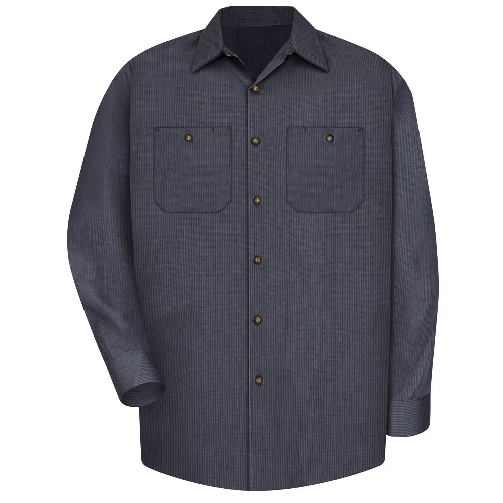 Red Kap Red Kap® Men’s Long-Sleeve Work Shirt  SP14 - Blue / Charcoal Microcheck