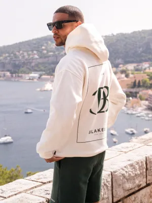 Riviera Initial Relaxed Hoodie - Off White