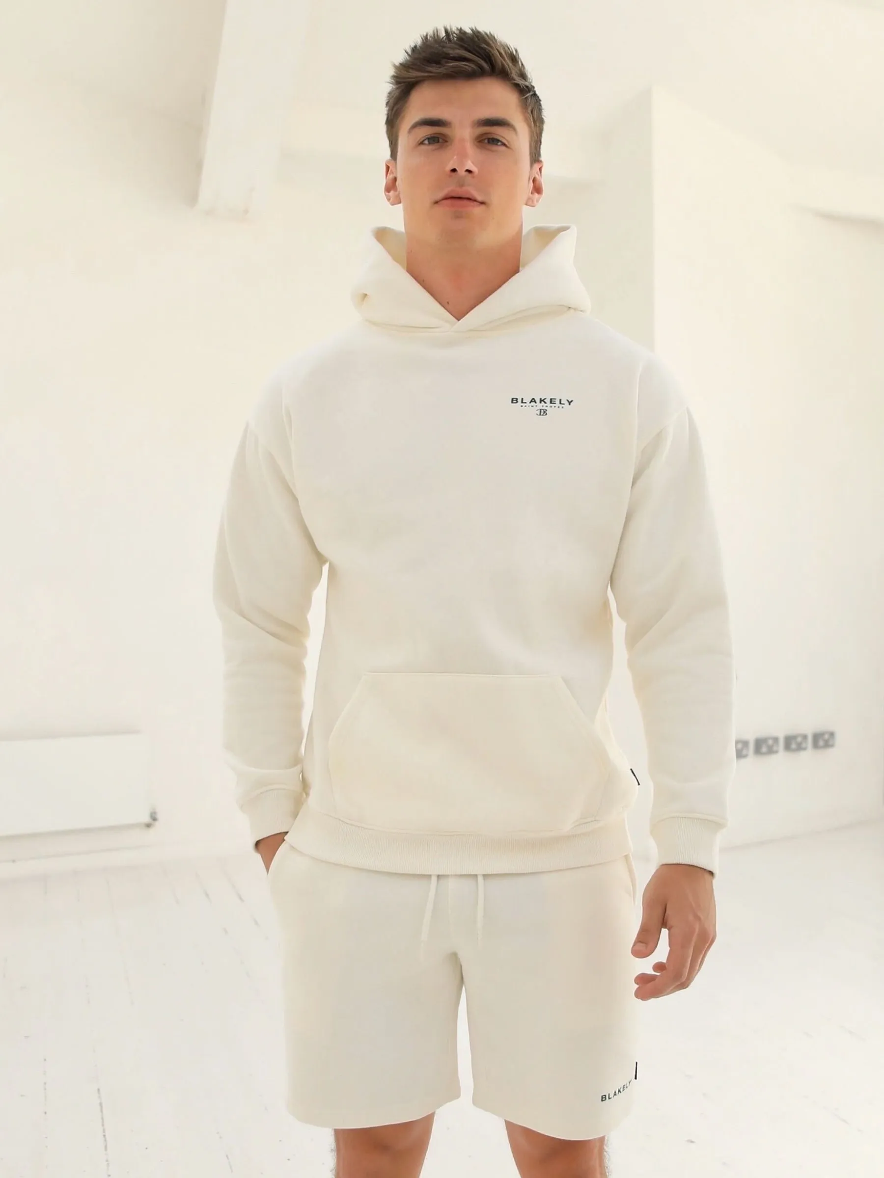 Riviera Initial Relaxed Hoodie - Off White