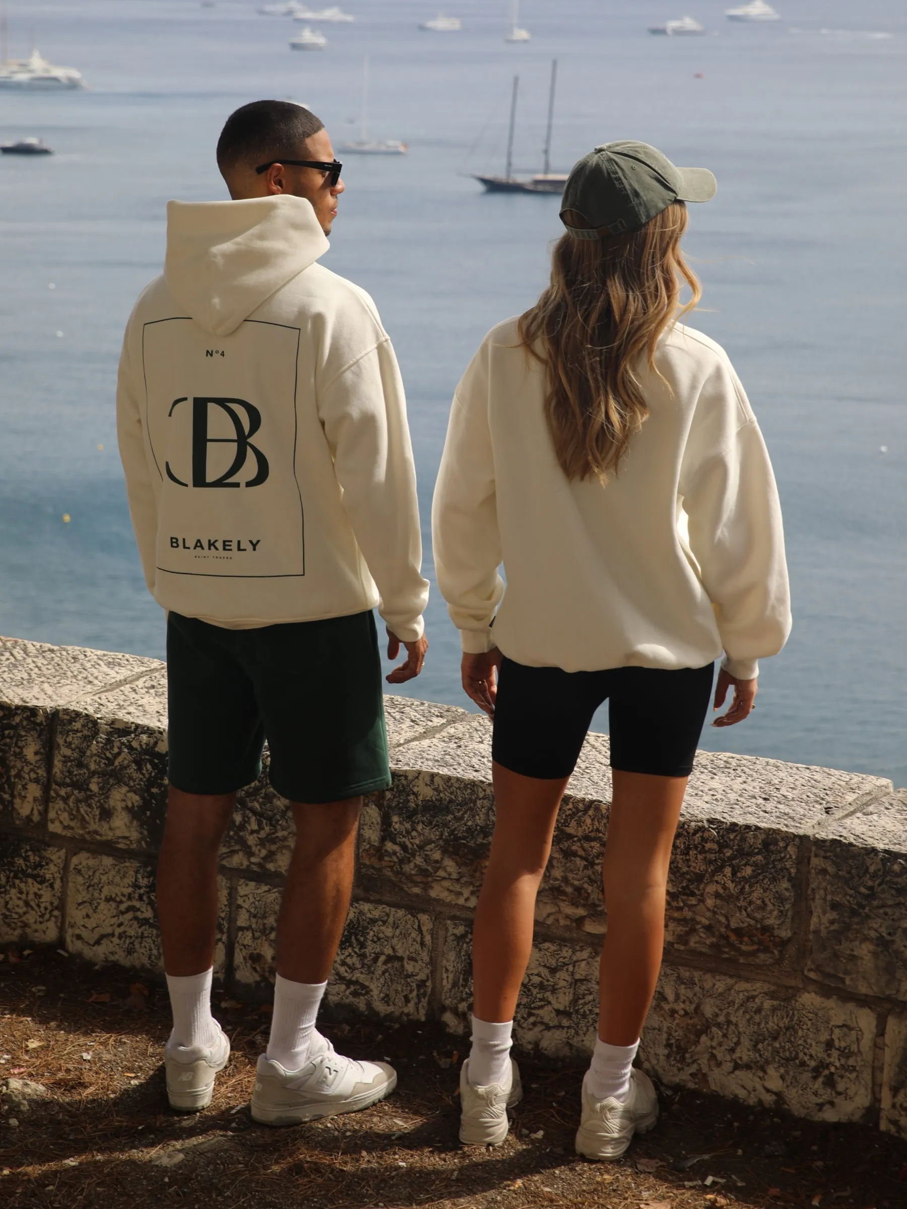 Riviera Initial Relaxed Hoodie - Off White