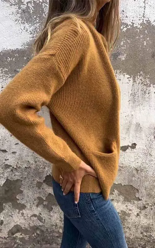 SARIA - Zip-Up Knit Cardigan