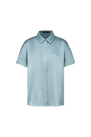 Satin Diamond Shape Cap Sleeve Blouse