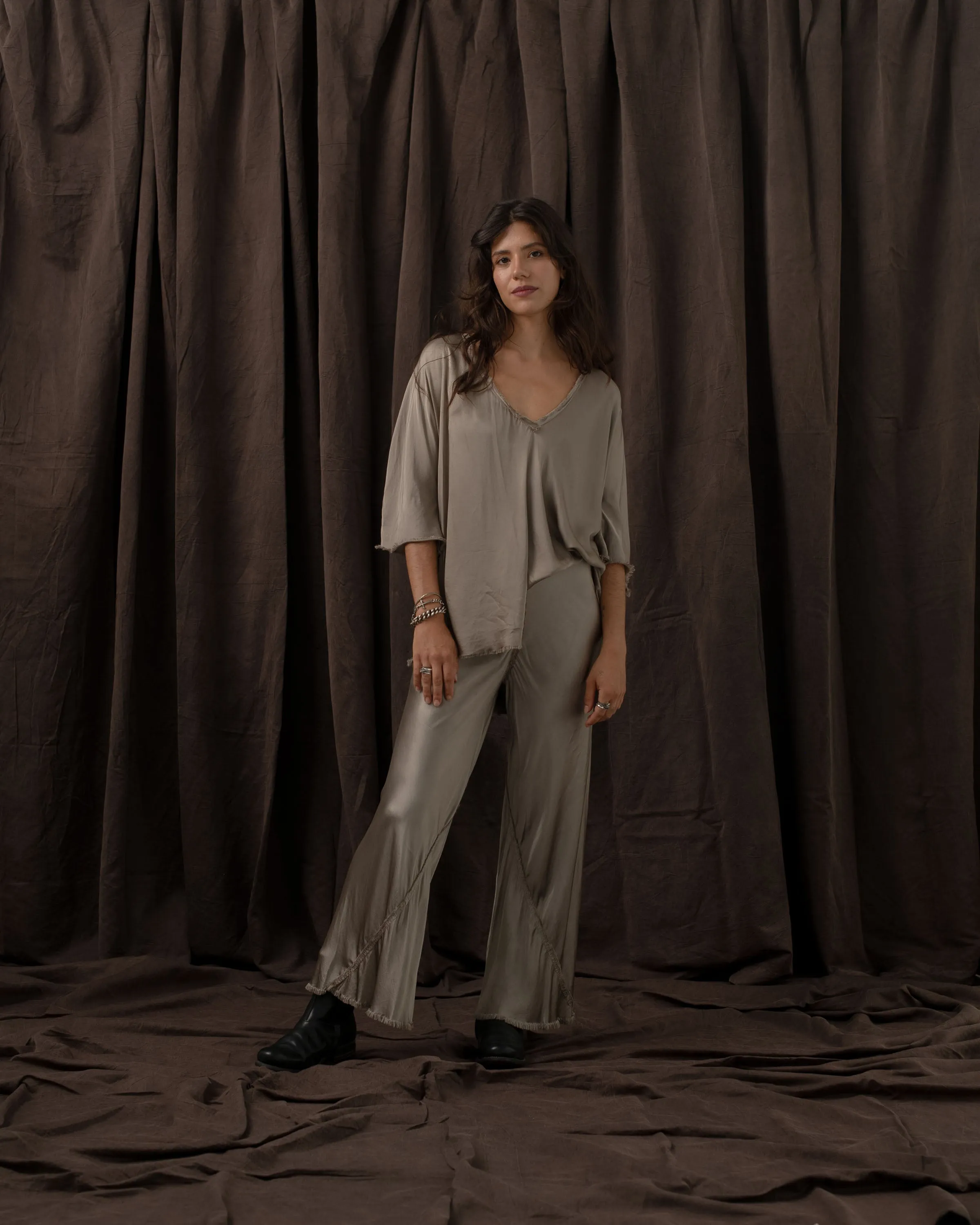 Short Milano Pants Rayon Pewter