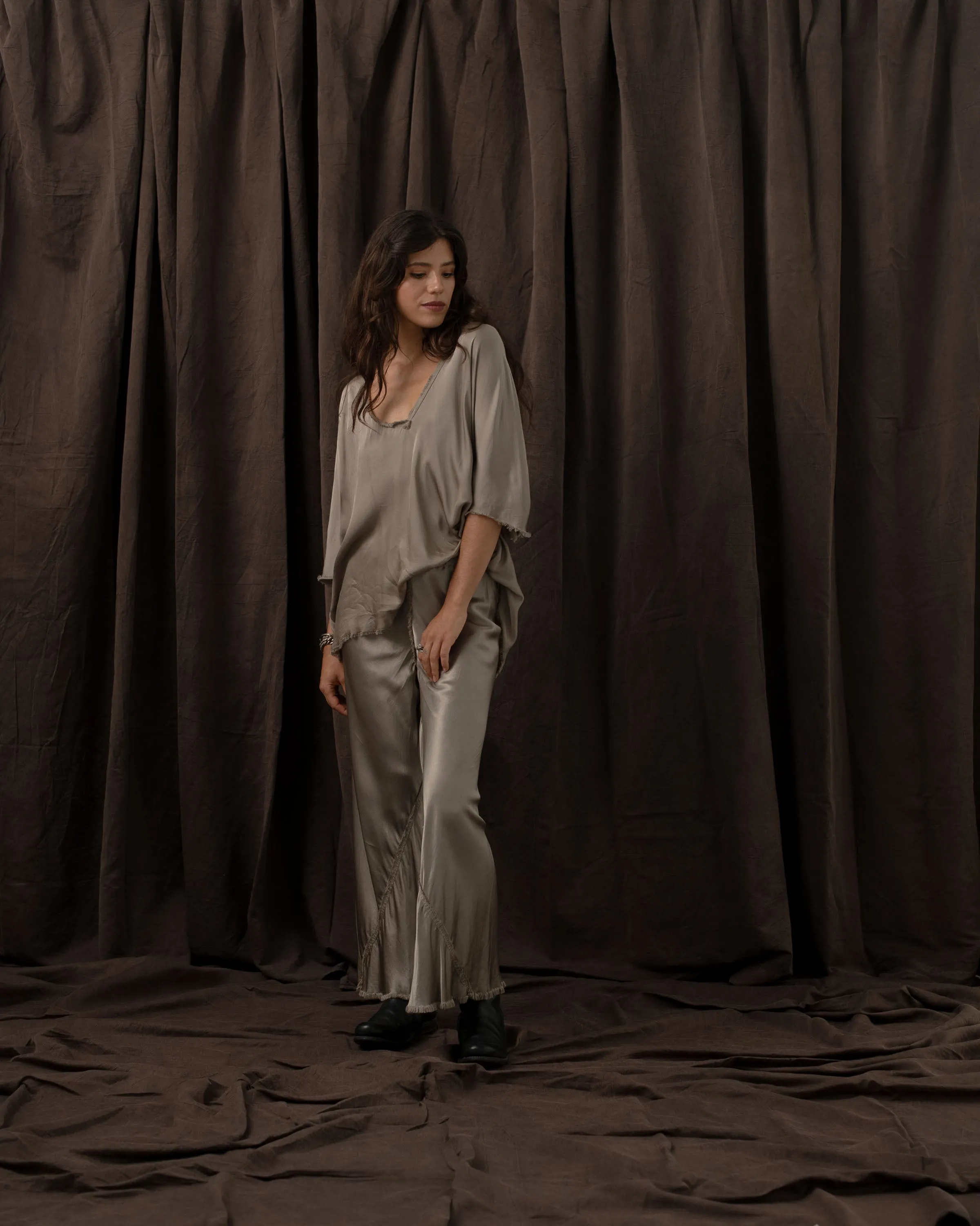 Short Milano Pants Rayon Pewter