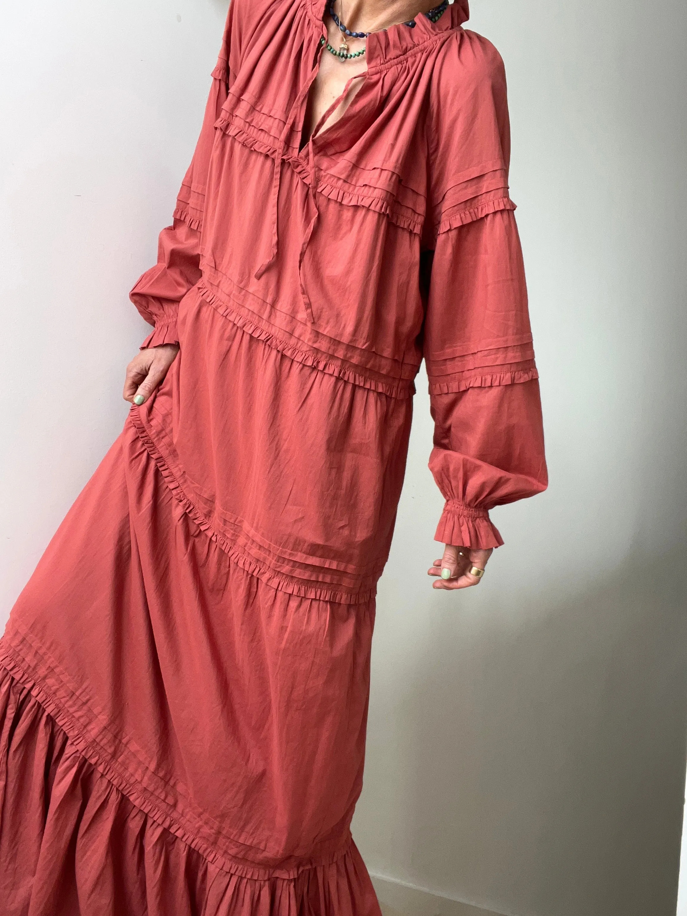 Skall Studio Aster Dress Terracotta