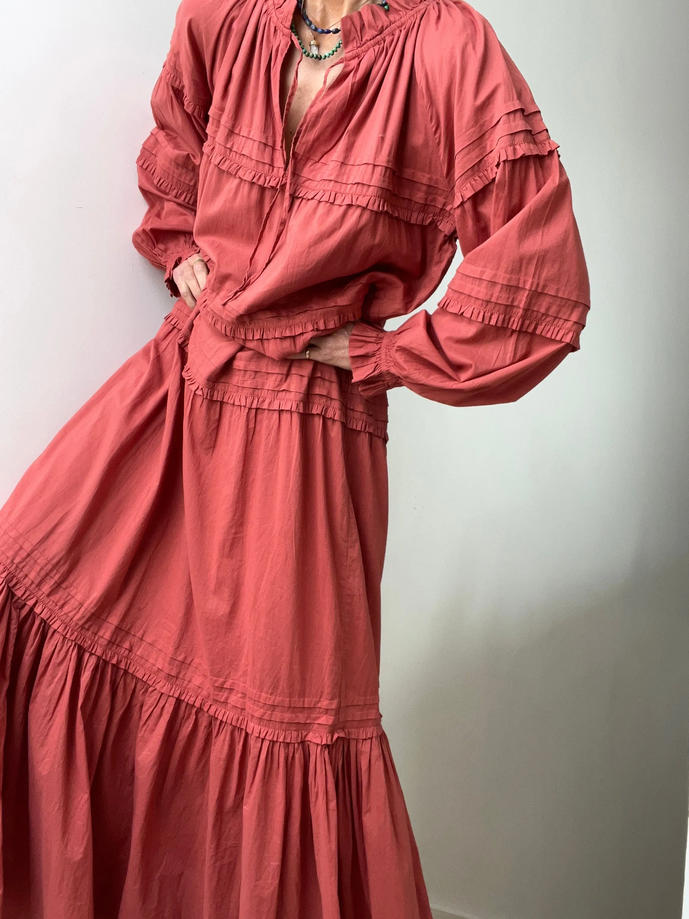Skall Studio Aster Dress Terracotta